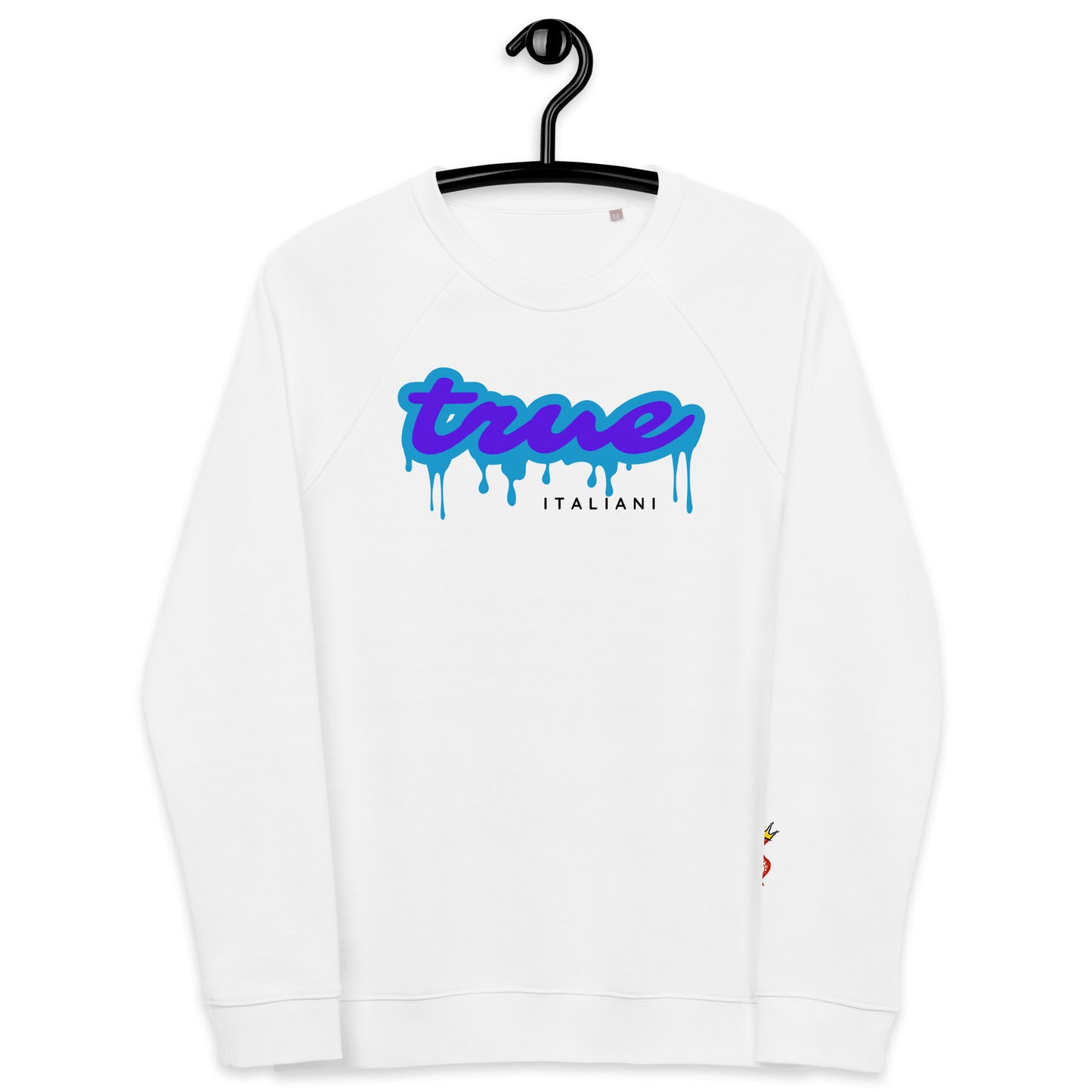 TI Purple+Blu Drip White Unisex Organic Sweatshirt