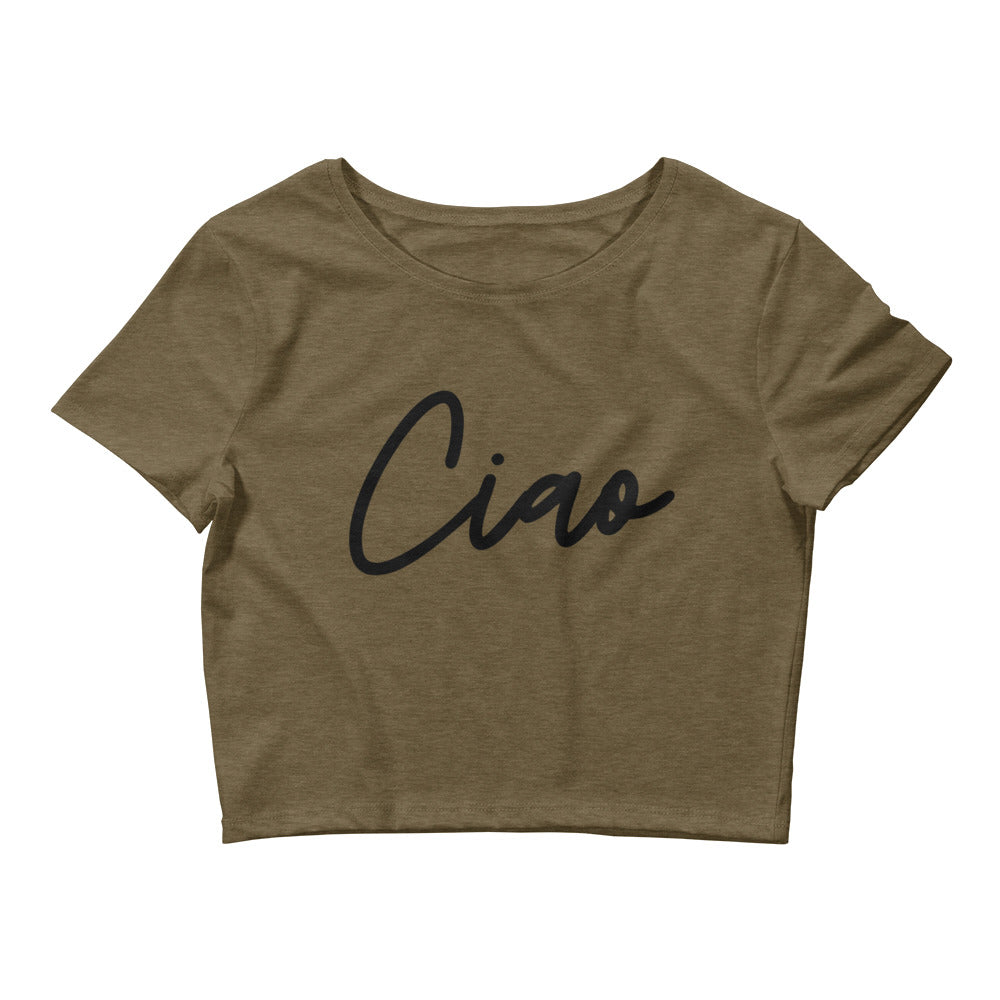 TI + Ciao Script Crop Tee